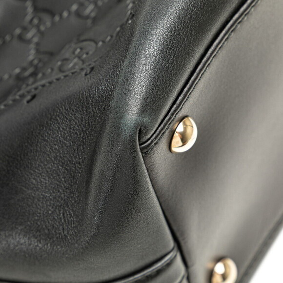 Gucci Guccissima Horsebit Handbag Tote Bag Black Leather - Picture 5 of 8